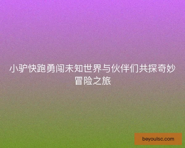 小驴快跑勇闯未知世界与伙伴们共探奇妙冒险之旅
