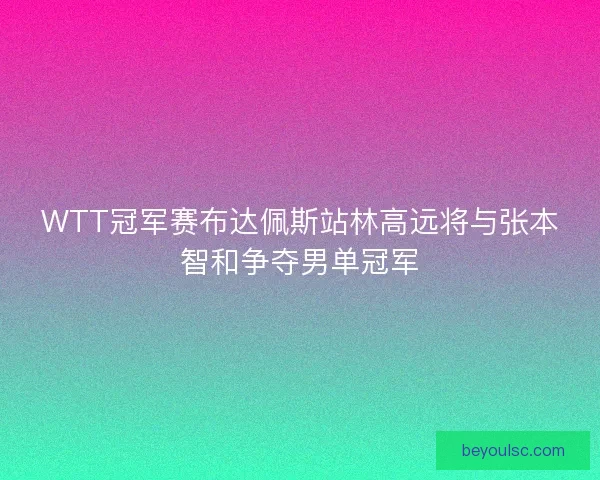 WTT冠军赛布达佩斯站林高远将与张本智和争夺男单冠军 WTT冠军赛布达佩斯站林高远将与张本智和争夺男单冠军