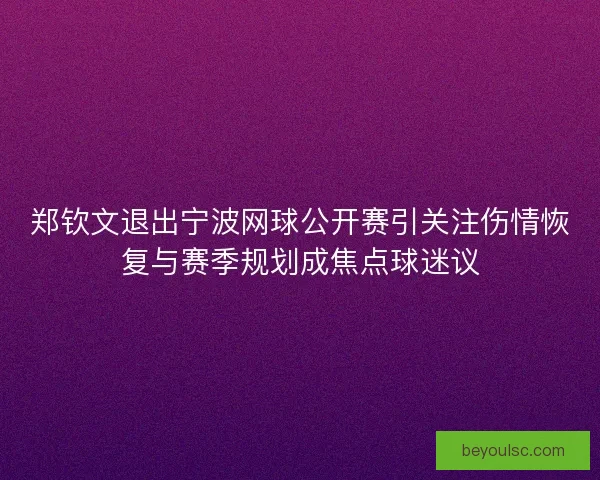 郑钦文退出宁波网球公开赛引关注伤情恢复与赛季规划成焦点球迷议 郑钦文退出宁波网球公开赛引关注伤情恢复与赛季规划成焦点球迷议