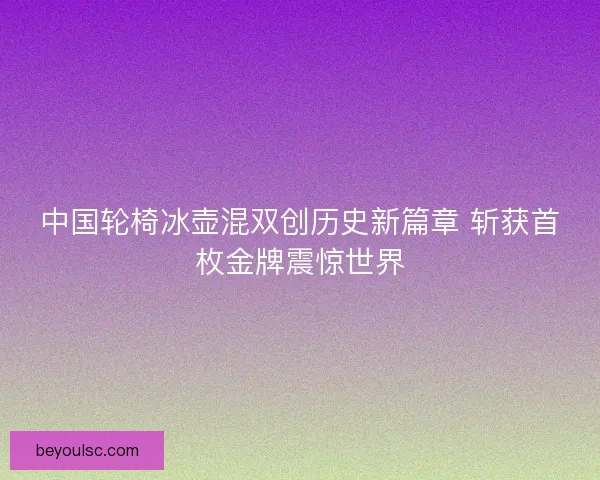 中国轮椅冰壶混双创历史新篇章 斩获首枚金牌震惊世界
